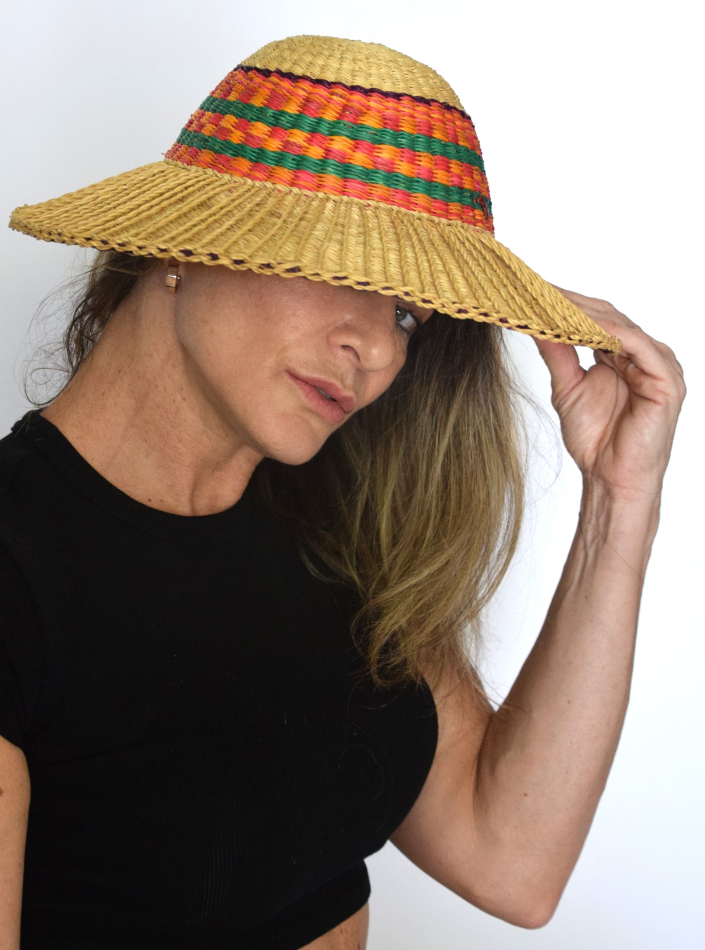 Handwoven African Straw Hat | Double Weave