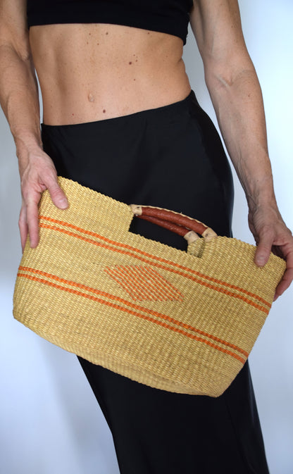 Authentic African Straw Handbag | Handwoven Purse