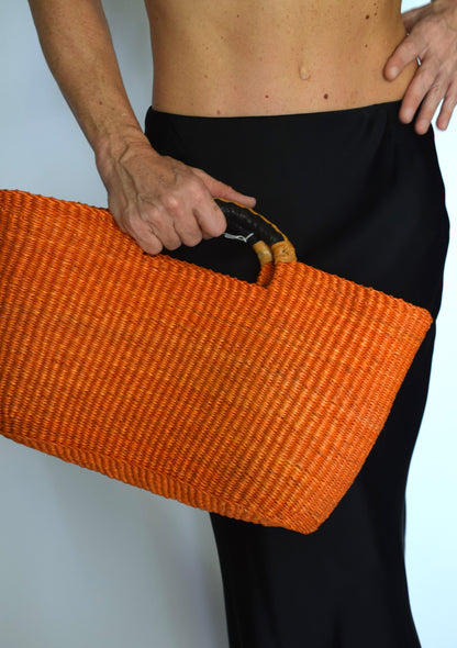 Authentic African Straw Handbag | Handwoven Purse
