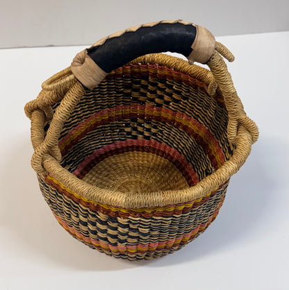 Handwoven  Gift Basket with Handle | Natural Tan