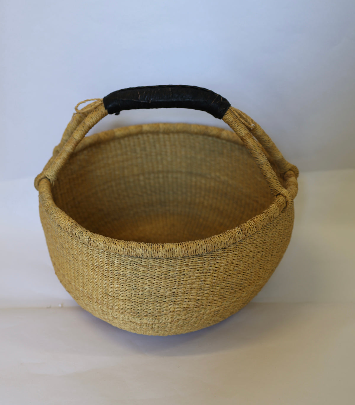 Handwoven Shopping Basket | Black & Natural Geometric